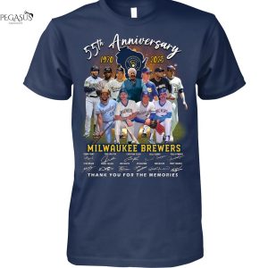 55th Anniversary 1970-2025 Milwaukee Brewers Signature Thank You For The Memories Unisex T-Shirt