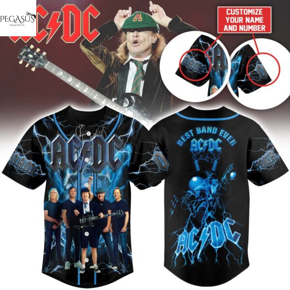 AC DC Best Band Ever Baseball Jersey AC DC Best Band Ever Baseball Jersey
