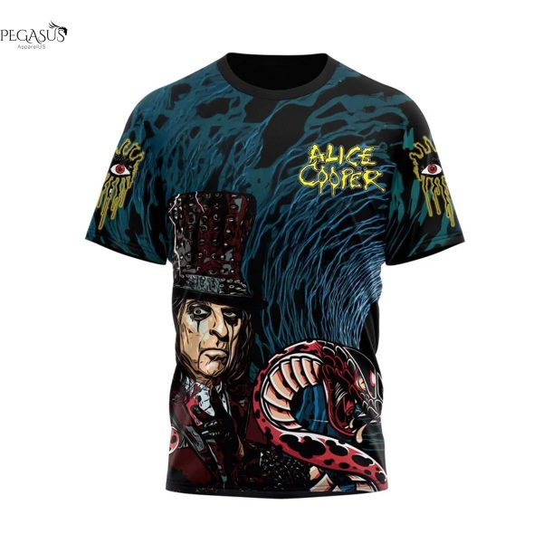 Alice Cooper Too Close For Comfort Tour Signature 3D T-Shirt