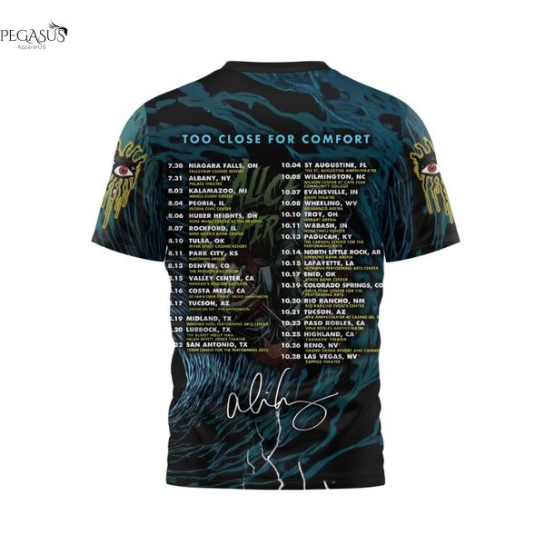 Alice Cooper Too Close For Comfort Tour Signature 3D T-Shirt