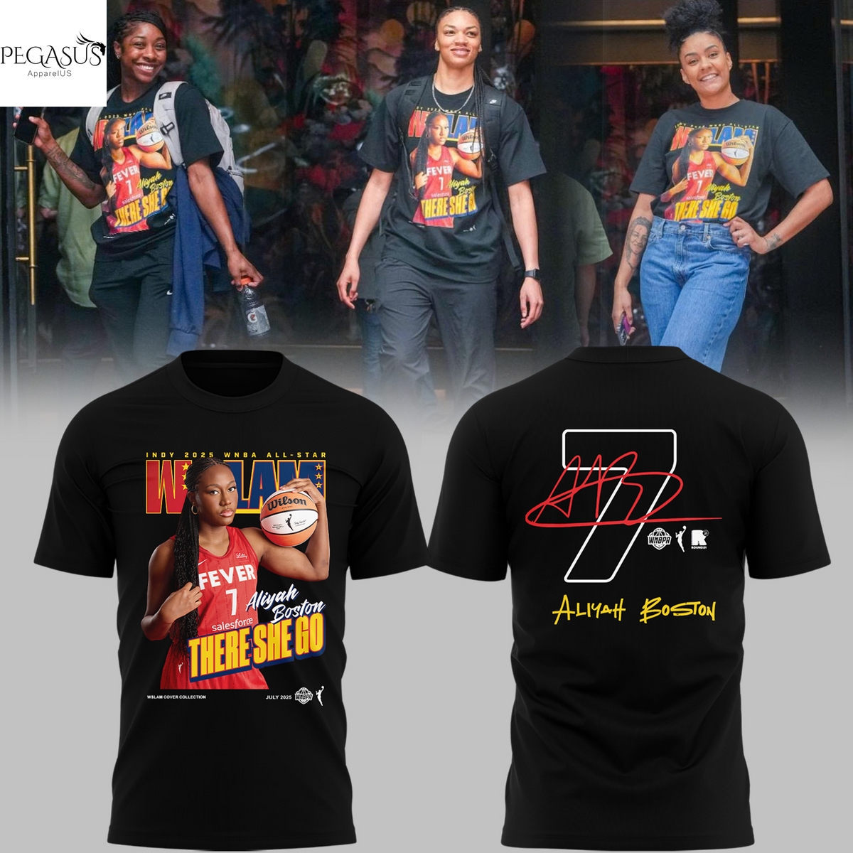Aliyah Boston Indy 2025 WNBA All-Star Signature There She Go 3D T-Shirt Aliyah Boston Indy 2025 WNBA All-Star Signature There She Go 3D T-Shirt