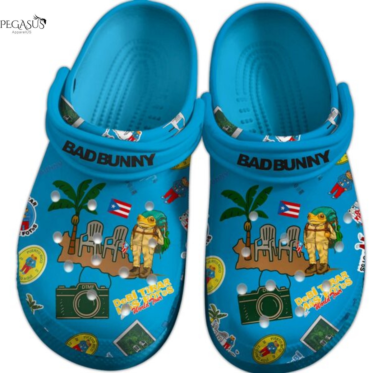 Bad Bunny Debi Tirar Mas Fotos Crocs - Blue Bad Bunny Debi Tirar Mas Fotos Crocs - Blue