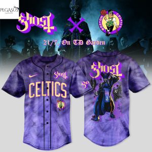 Boston Celtics x Ghost Band World Tour 2025 Baseball Jersey