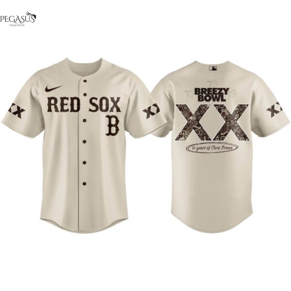 Boston Red Sox x Chris Brown Breezy Bowl XX 2025 Baseball Jersey – White