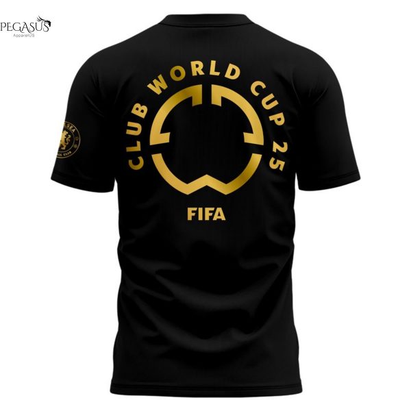 Chelsea F.C. Cup 2025-26 World Champions 3D T-Shirt – Black
