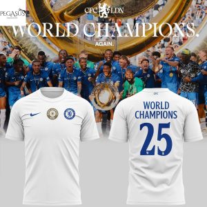 Chelsea F.C. World Champions 2025 3D T-Shirt – White