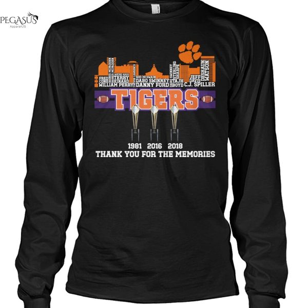 Clemson Tigers 1981-2016-2018 Champions Thank You For The Memories Unisex T-Shirt