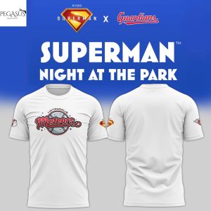 Cleveland Guardians x Superman 2025 3D T-Shirt – White