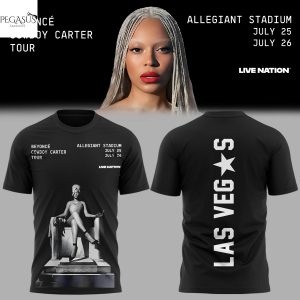 Cowboy Carter Tour Beyonce x Las Vegas 3D T-Shirt – Black