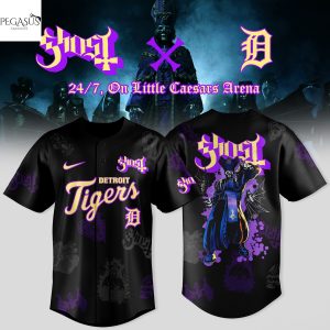 Detroit Tigers x Ghost Band World Tour 2025 Baseball Jersey – Black