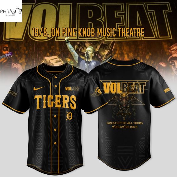 Detroit Tigers x Volbeat Greatest Of All Tours Worldwide 2025 Baseball Jersey