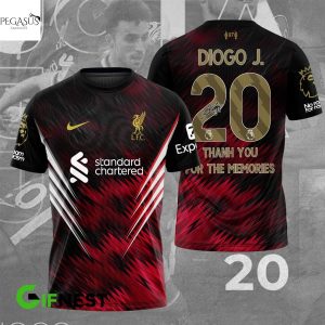 Diogo Jota Liverpool Signature Thank You For The Memories 3D T-Shirt