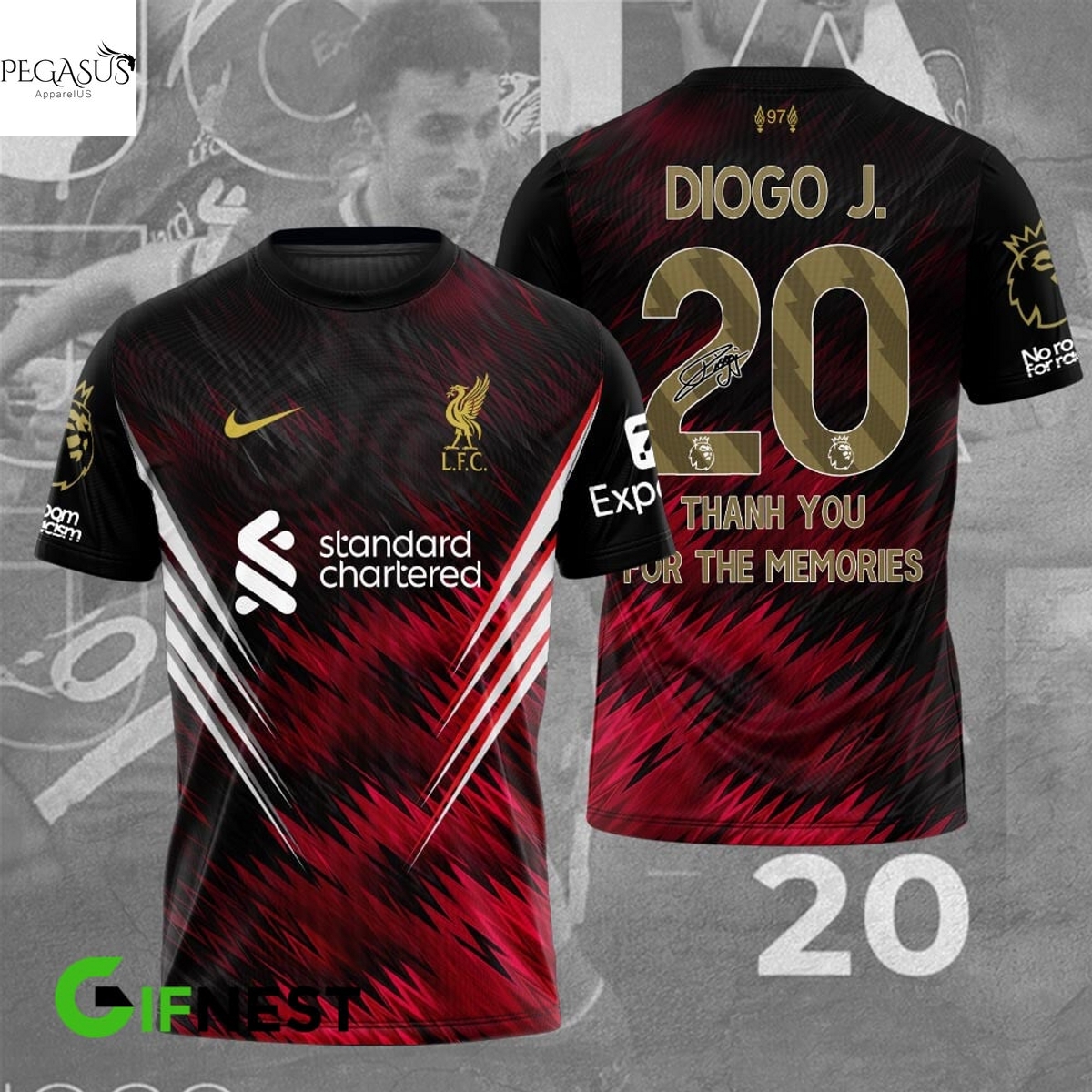 Diogo Jota Liverpool Signature Thank You For The Memories 3D T-Shirt Diogo Jota Liverpool Signature Thank You For The Memories 3D T-Shirt