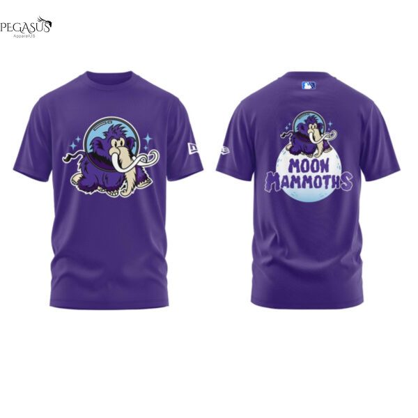 Erie SeaWolves BR Moon Mammoths 2025 3D T-Shirt – Purple