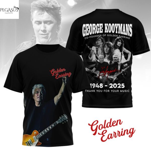 Golden Earring George Kooymans Co-Founder Of Golden Earring 1948-2025 Signature Thank You For The Memories 3D T-Shirt