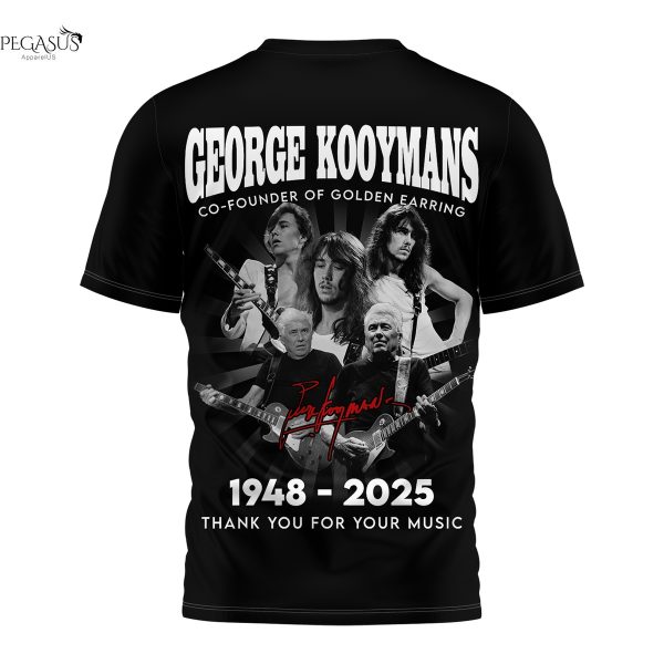 Golden Earring George Kooymans Co-Founder Of Golden Earring 1948-2025 Signature Thank You For The Memories 3D T-Shirt