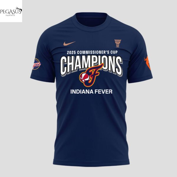 Indiana Fever 2025 WNBA Commissioner Cup Champions Now You Know 3D T-Shirt – Blue