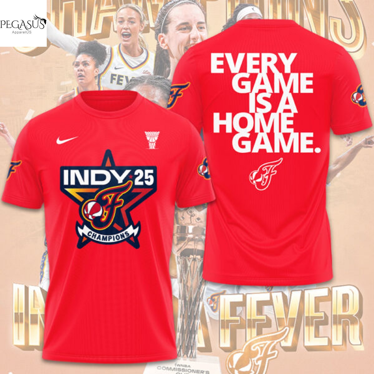 Indiana Fever Every Game Is A Home Game 2025 Champions 3D T-Shirt Indiana Fever Every Game Is A Home Game 2025 Champions 3D T-Shirt