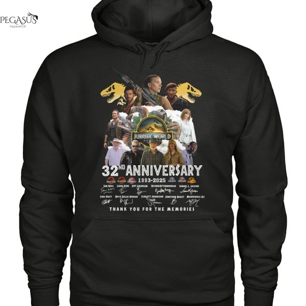 Jurassic World 32nd Anniversary 1993-2025 Signature Thank You For The Memories Unisex T-Shirt