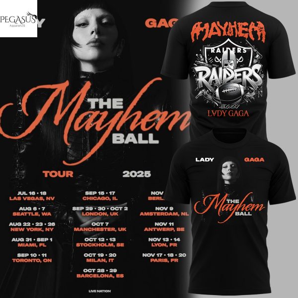 Lady Gaga The Mayhem Ball Tour 2025 3D T-Shirt