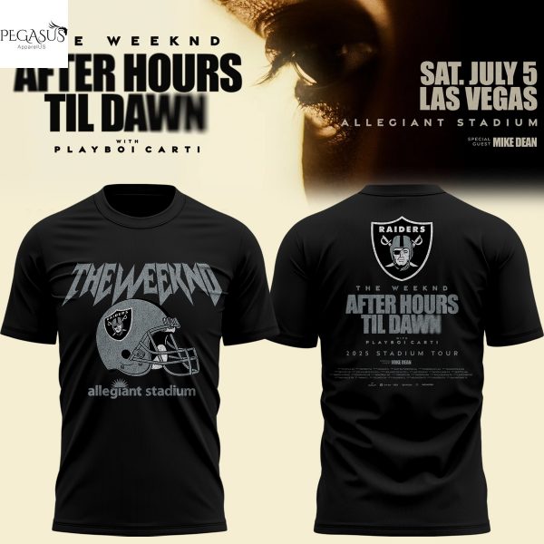 Las Vegas Raiders x The Weeknd After Hours Til Dawn 2025 3D T-Shirt