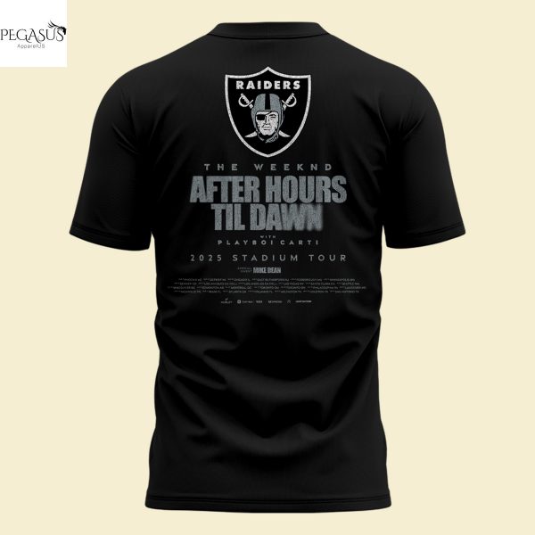 Las Vegas Raiders x The Weeknd After Hours Til Dawn 2025 3D T-Shirt