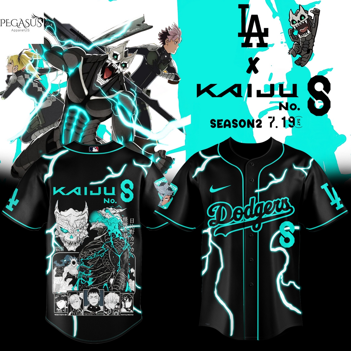 Los Angeles Dodgers Kaiju Baseball Jersey Los Angeles Dodgers Kaiju Baseball Jersey