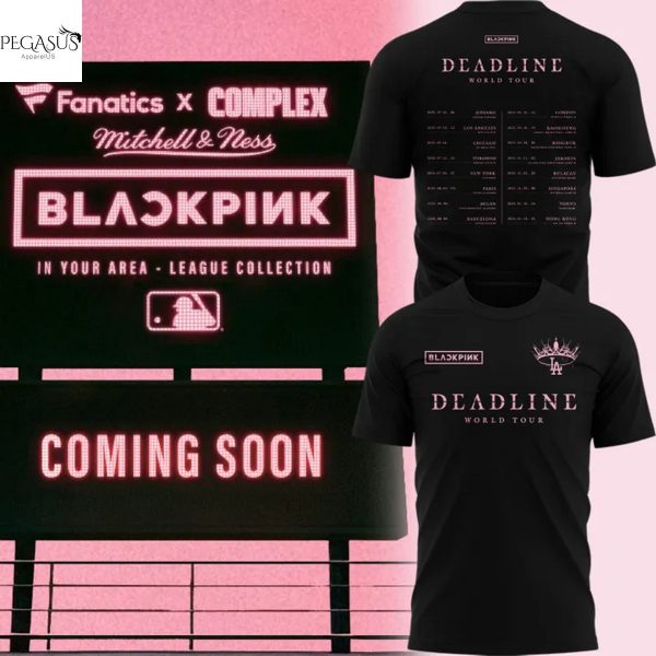 Los Angeles Dodgers x Blackpink World Tour Deadline 3D T-Shirt – Black