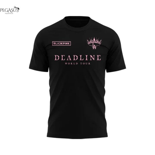 Los Angeles Dodgers x Blackpink World Tour Deadline 3D T-Shirt – Black