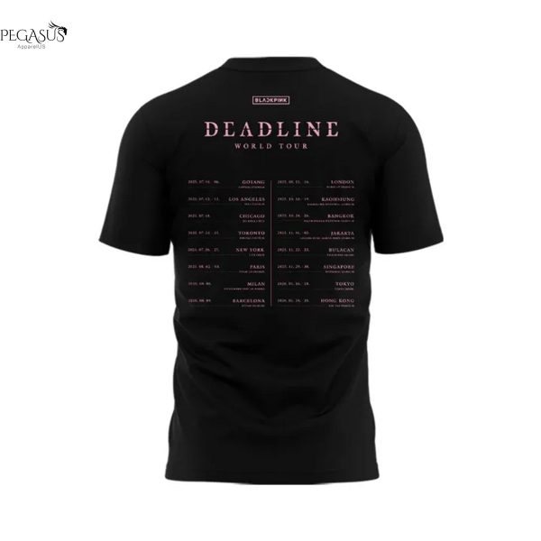 Los Angeles Dodgers x Blackpink World Tour Deadline 3D T-Shirt – Black