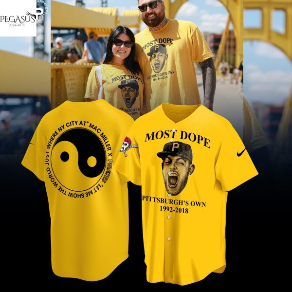 Mac Miller Most Dope x Pittsburgh Pirates Pittsburgh Own Baseball Jersey – Gold