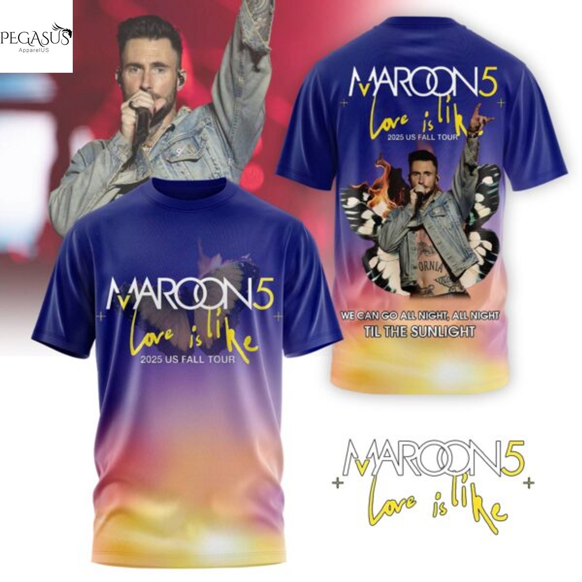 Maroon 5 2025 Us Fall Tour 3D T-Shirt Maroon 5 2025 Us Fall Tour 3D T-Shirt