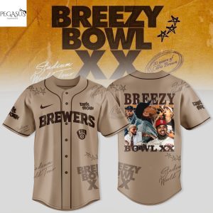 Milwaukee Brewers x Chris Brown Breezy Bowl?XX World Tour Baseball Jersey – Brown