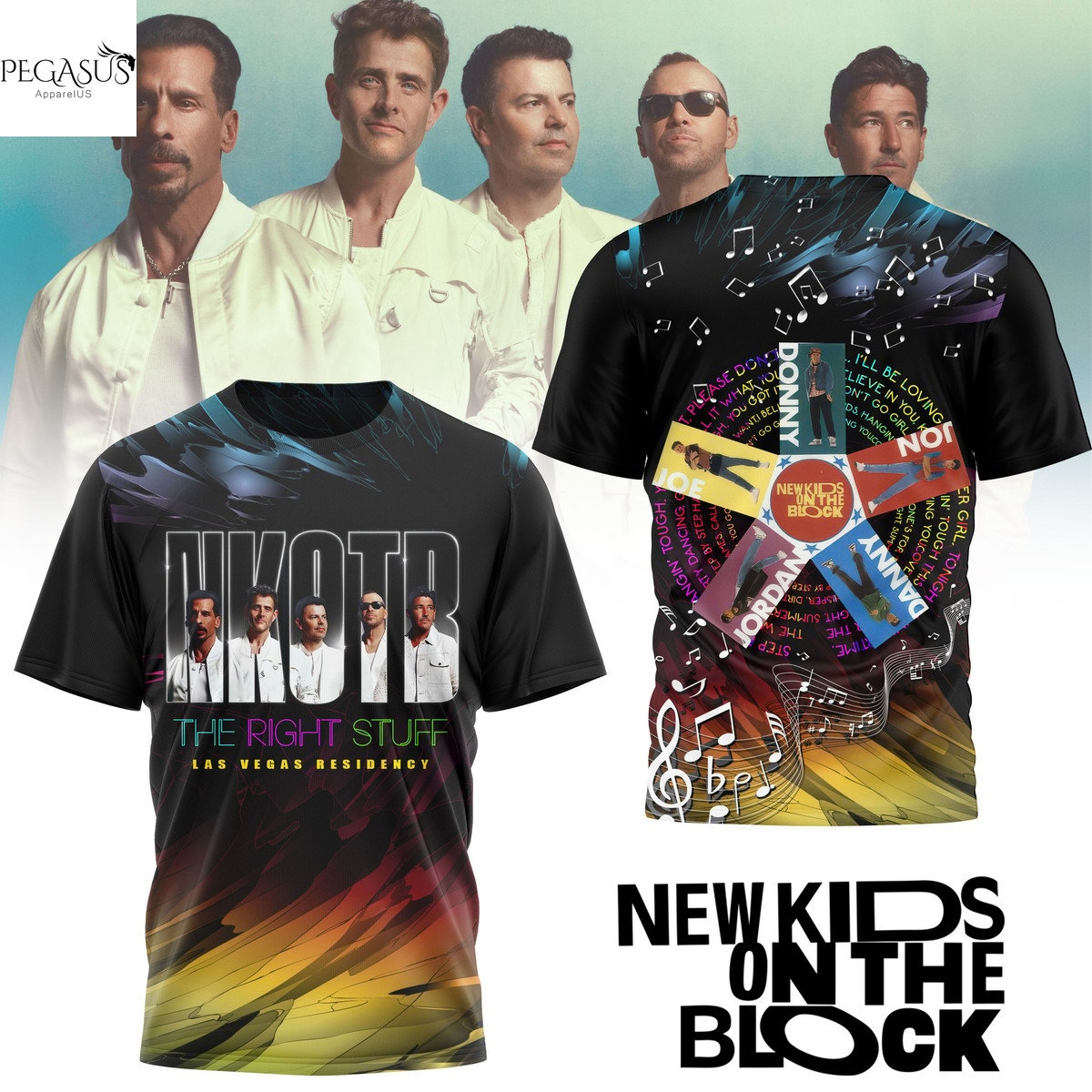 New Kids On The Block The Right Stuff Las Vegas Residency 2025 3D T-Shirt New Kids On The Block The Right Stuff Las Vegas Residency 2025 3D T-Shirt