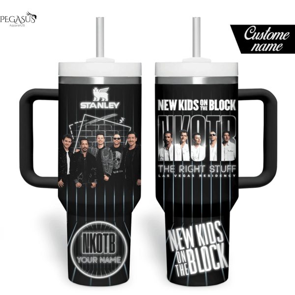 New Kids On The Block The Right Stuff Las Vegas Residency Tumbler With Handle And Straw