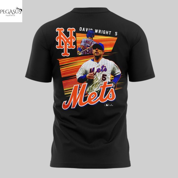 New York Mets Block Party David Wright 3D T-Shirt – Black