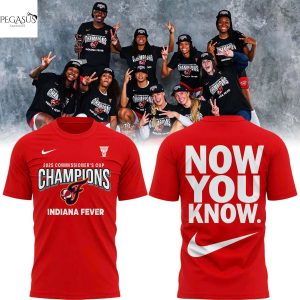 Now You Know 2025 WNBA Commissioner Cup Champions Indiana Fever 3D T-Shirt – Red