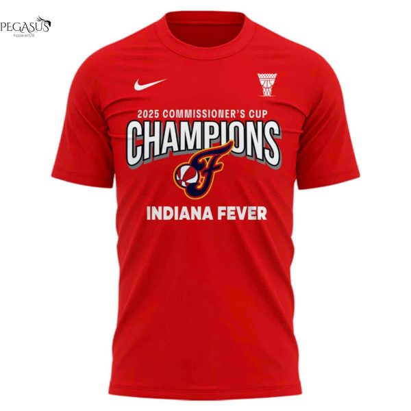 Now You Know 2025 WNBA Commissioner Cup Champions Indiana Fever 3D T-Shirt – Red