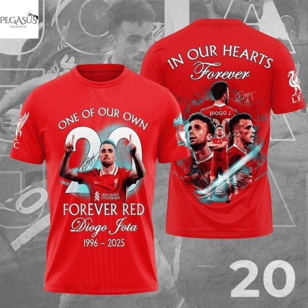 One Of Our Own Forever Red Diogo Jota 1996-2025 Signature 3D T-Shirt