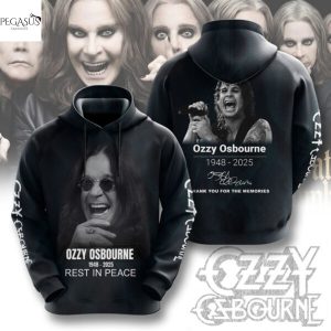 Ozzy Osbourne 1948-2025 Rest In Peace Signature Thank You For The Memories Hoodie