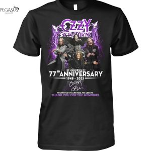 Ozzy Osbourne In Memory Of  77th Anniversary 1948-2025 Signature Thank You For The Memories Unisex T-Shirt