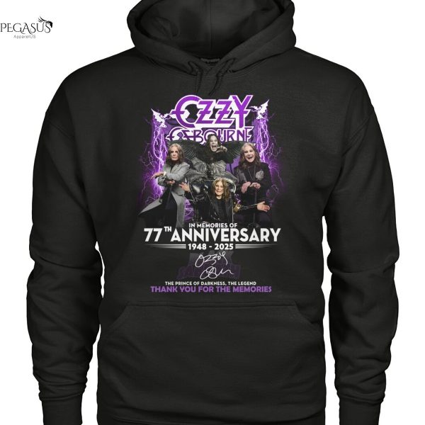 Ozzy Osbourne In Memory Of  77th Anniversary 1948-2025 Signature Thank You For The Memories Unisex T-Shirt