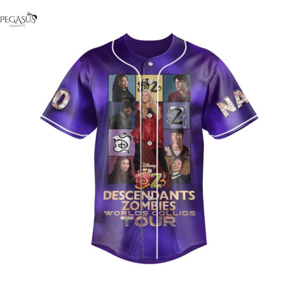 Personalized Descendants Zombies Worlds Collide Tour 2025 Baseball Jersey