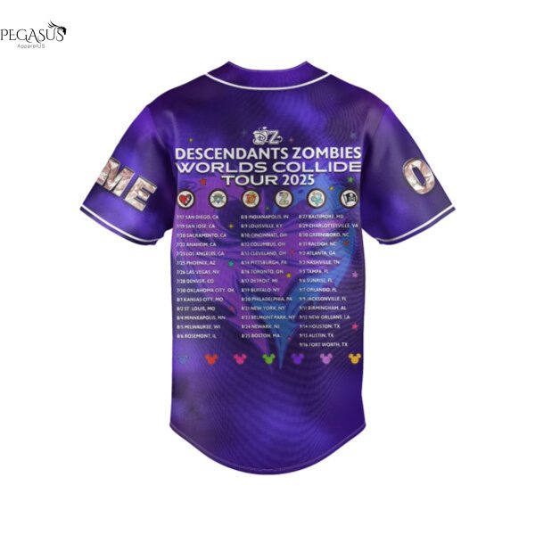 Personalized Descendants Zombies Worlds Collide Tour 2025 Baseball Jersey