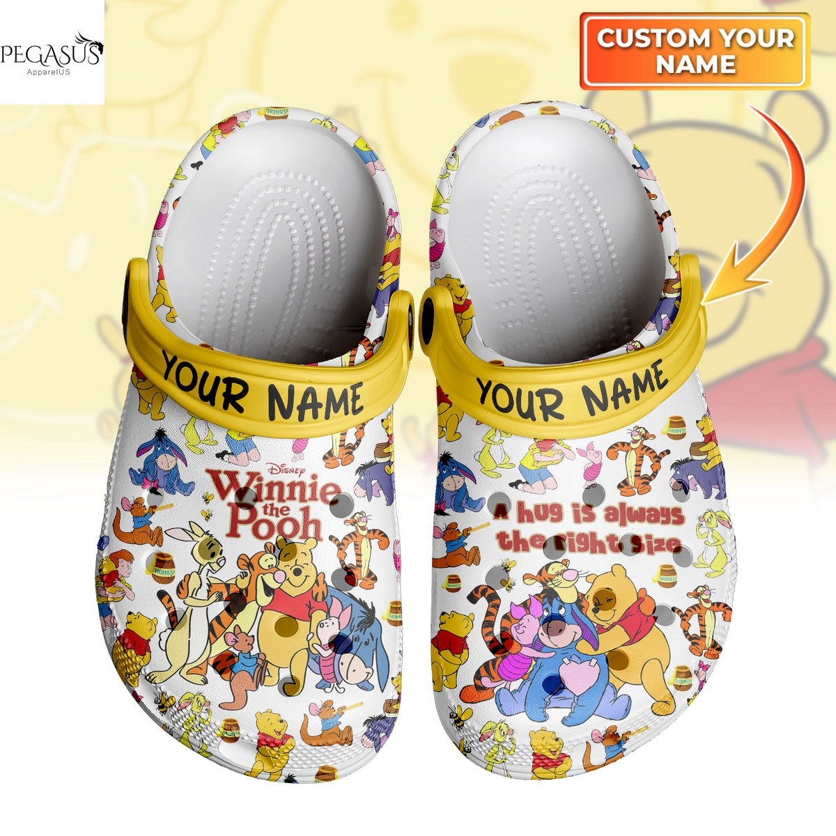 Personalized Winnie The Pooh A Hug Is Always The Right Size Crocs Personalized Winnie The Pooh A Hug Is Always The Right Size Crocs