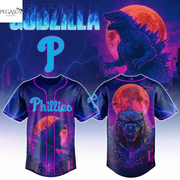 Philadelphia Phillies Godzilla Baseball Jersey