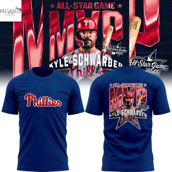 Philadelphia Phillies Kyle Schwarber Is The 2025 Mlb All-star Game MVP 3D T-Shirt – Blue