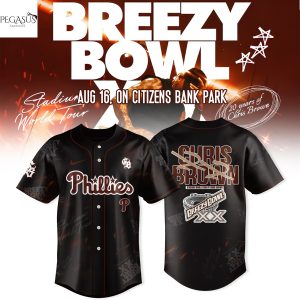 Philadelphia Phillies x Chris Brown Breezy Bowl XX Tour 2025 Baseball Jersey