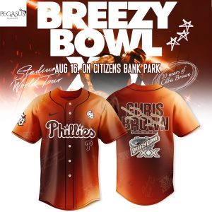 Philadelphia Phillies x Chris Brown Breezy Bowl XX World Tour 2025 Baseball Jersey