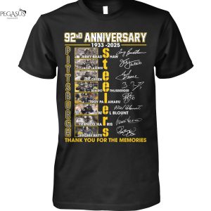 Pittsburgh Steelers 92nd Anniversary 1933-2025 Signature Thank You For The Memories Unisex T-Shirt